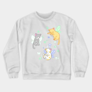 fairy kitties (green/white/blue) Crewneck Sweatshirt